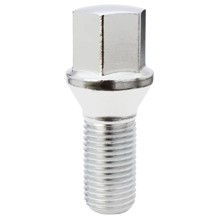 Conical Seat Lug Bolt 17mm Hex 14mm x 1.50 Chrome 27mm Thread Length Bulk for Alfa Romeo