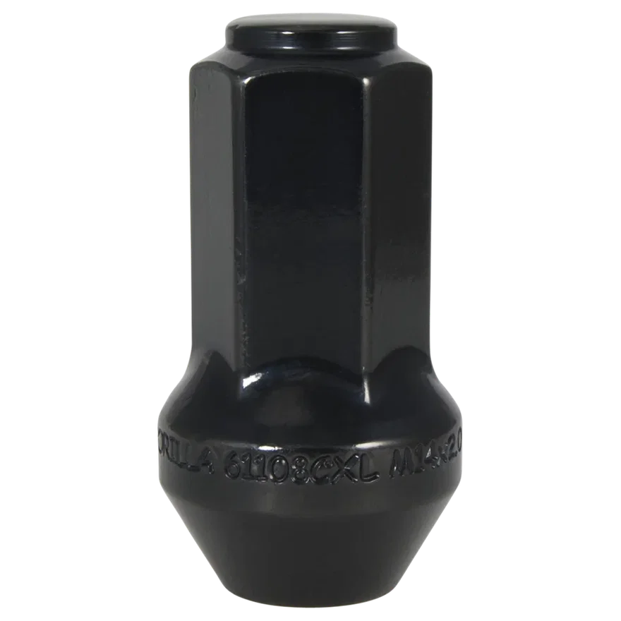 Factory Style Bulge XL Lug Nut 21mm Hex 14mm x 2.00 Black Bulk