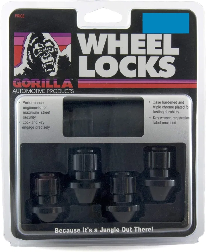 Original Gorilla Lock Set Factory Style Bulge 13/16"&7/8" Hex 14x1.5 Black 4Pk