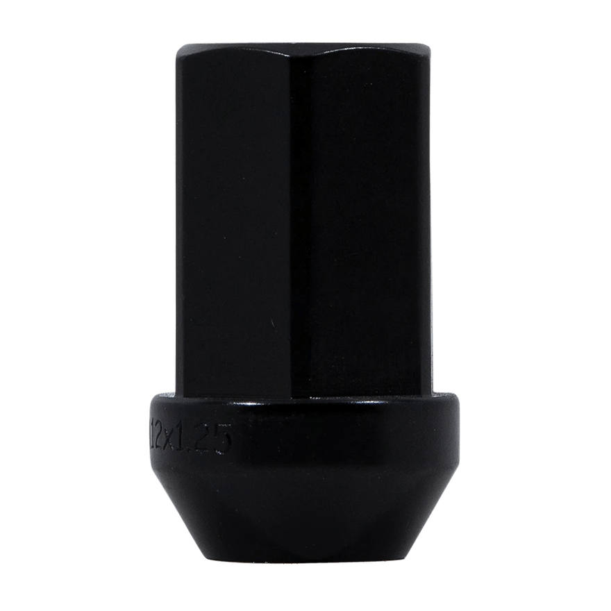 Aluminum Closed End Lug Nut 12mm x 1.25 3/4" Hex Anodized Black Bulk