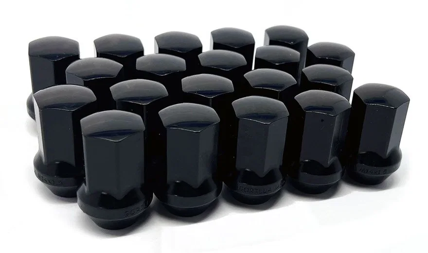 5 LUG Factory Style Bulge Lug Nut 13/16" Hex 14mm x 1.50 Black Bulk
