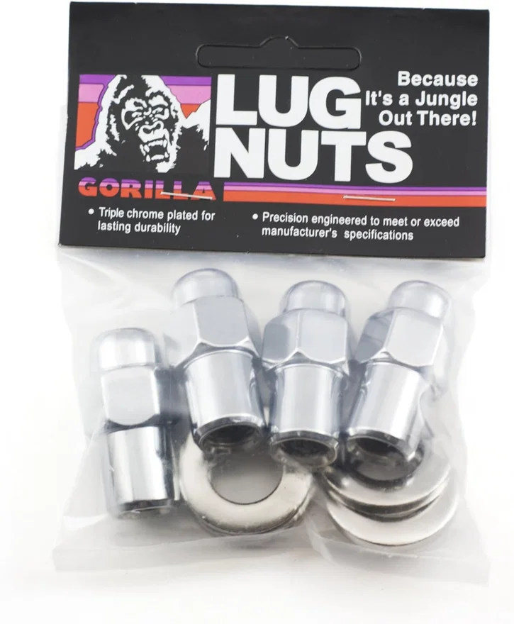 Cragar Mag 13/16" Hex 12mm x 1.50 Chrome Pack of 4 Lug Nuts and 4 Washers