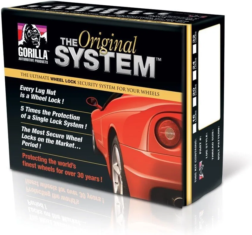 Original Gorilla Lock System Acorn Bulge 13/16" Hex 12mm x 1.50 Chrome Set of 20