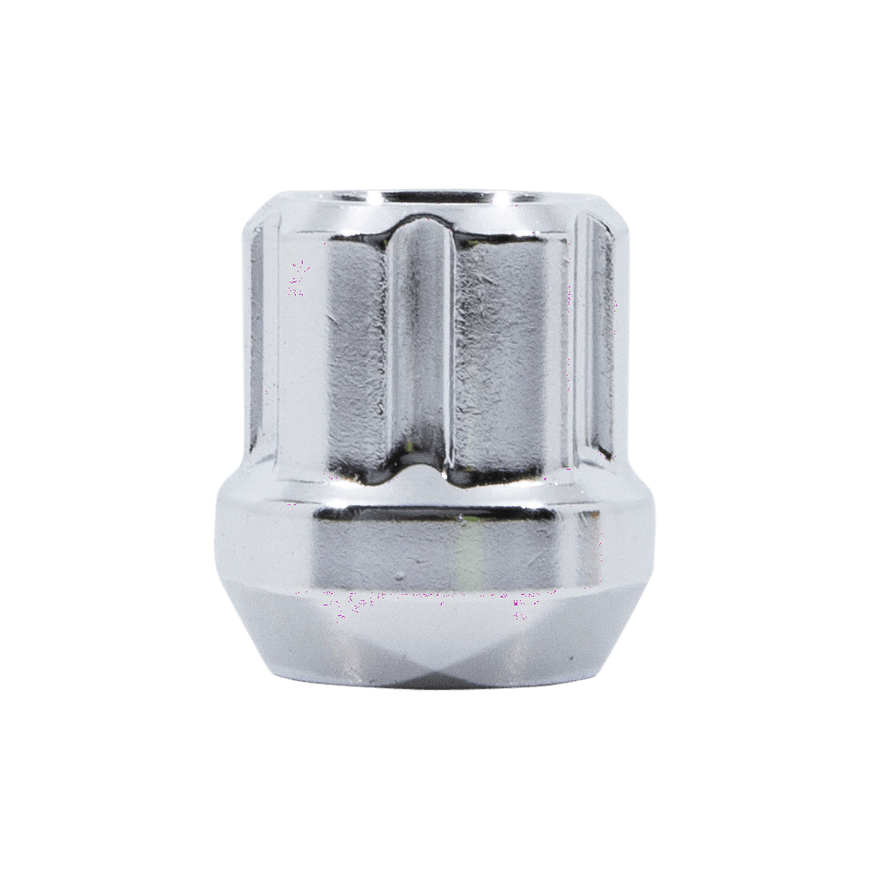Small Diameter Spline Open End Lug Nut 12mm x 1.50 Zinc Bulk