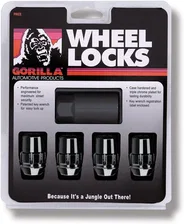 Original Gorilla Lock Set Acorn Bulge 13/16" Hex 12mm x 1.25 Black Set of 4 image 1