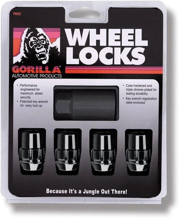 Original Gorilla Lock Set Acorn Bulge 13/16" Hex 12mm x 1.25 Black Set of 4