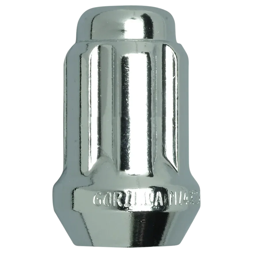 Small Diameter Spline Duplex Short Lug Nut 14mm x 1.50 Chrome Bulk