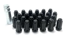 Small Diam Spline Acorn Lugs&Locks 3/4"&13/16" Key 1/2"-20 Black 18Lugs&5 Locks for Jeep image 2