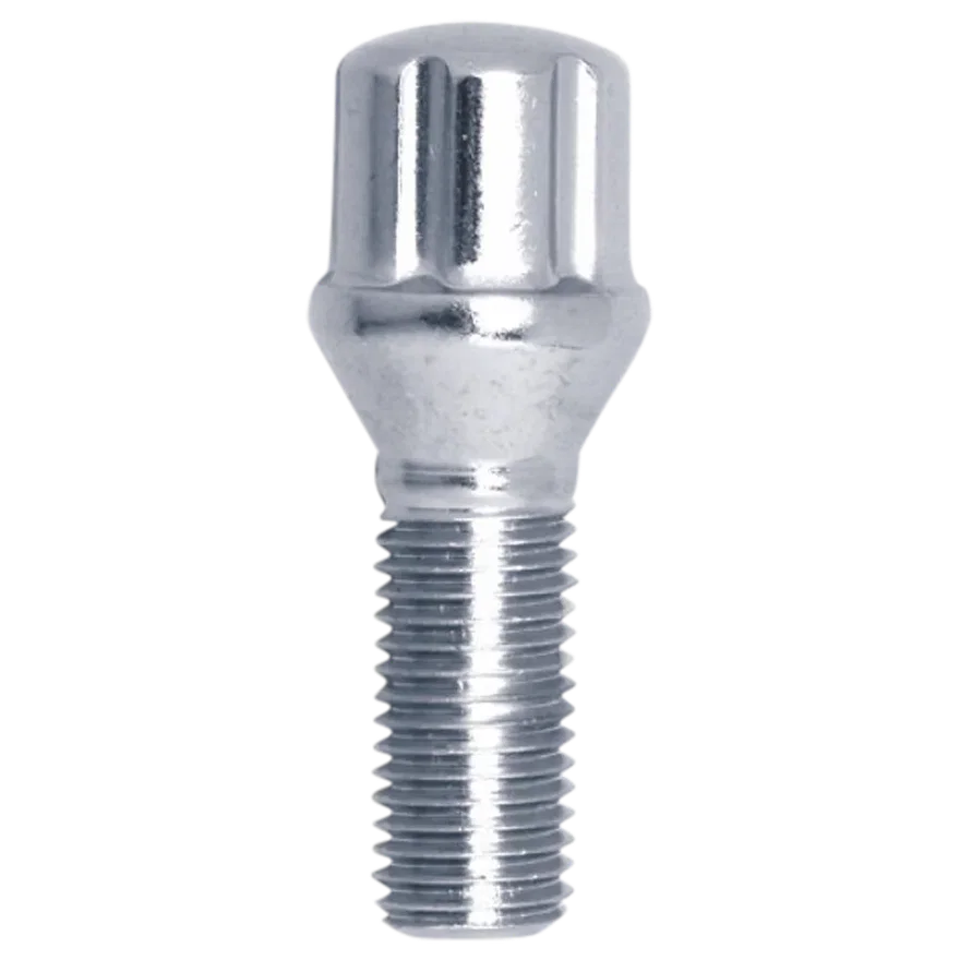 Small Diameter Spline Lug Bolt 12mm x 1.25 Chrome 28mm Thread Length Bulk