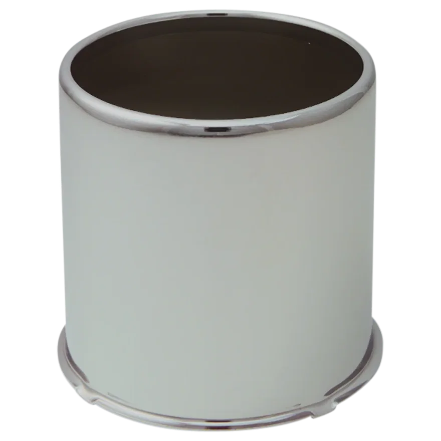 Push Thru Center Cap Open End Stainless Steel 3.3in OD 3.58in Overall Length