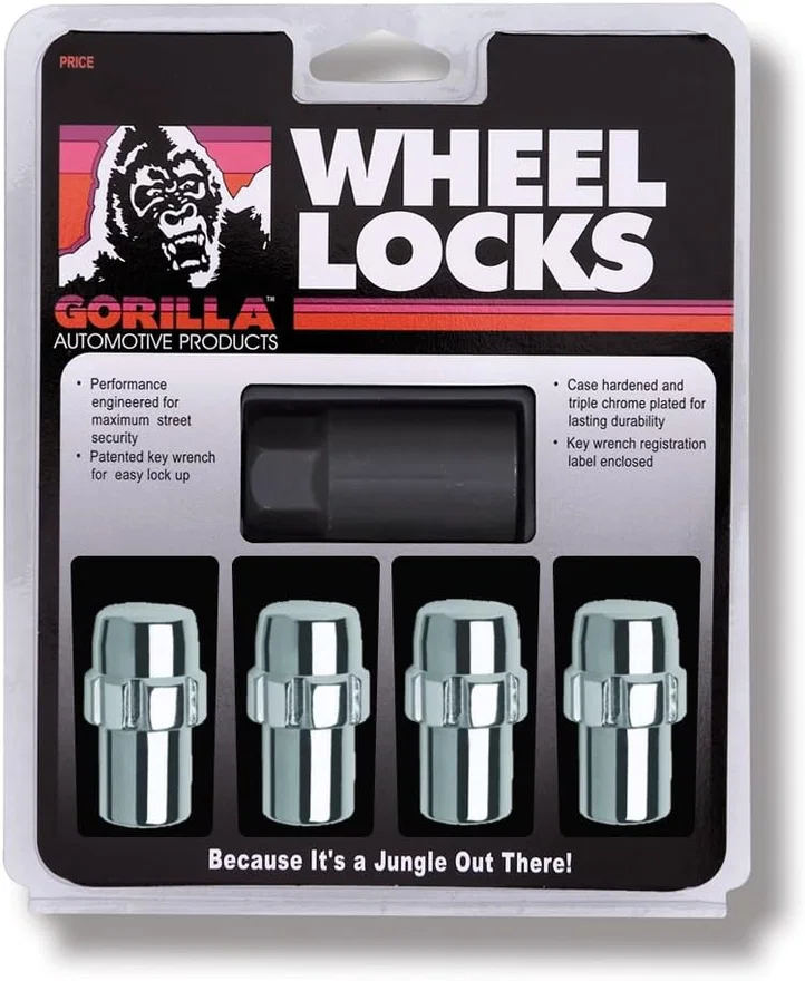 Original Gorilla Lock Set Standard Mag Closed End 13/16" Hex 1/2"-20 Chrome 4Pk
