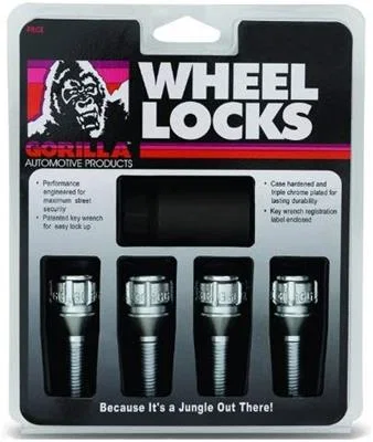 Conical Seat Lug Bolt Lock Set 12mm x 1.25 Chrome 28mm Thread Length Set of 4