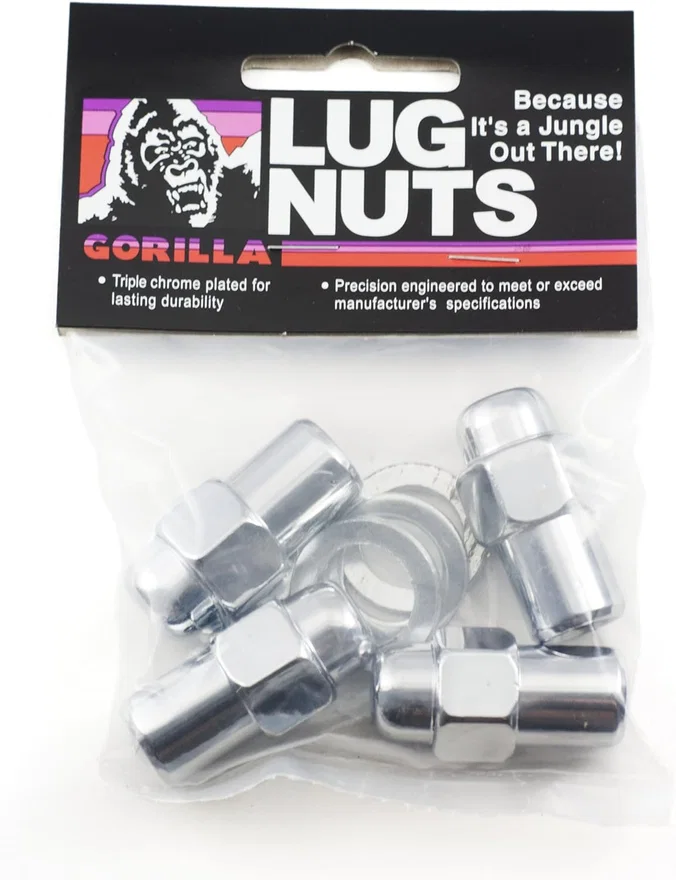 Standard Mag Closed End 7/8" Hex 14mmx1.50 Chrome Pack of 4 Lugs & 4 Washers