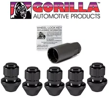 Original Gorilla Lock Set Factory Style Bulge 13/16"&7/8" Hex 14x1.5 Black 5pk for Jeep Wrangler image 2