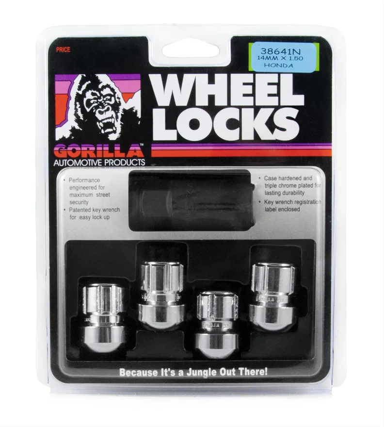 Original Gorilla Lock Set Ball Seat 14mm x 1.50 Chrome Set of 4