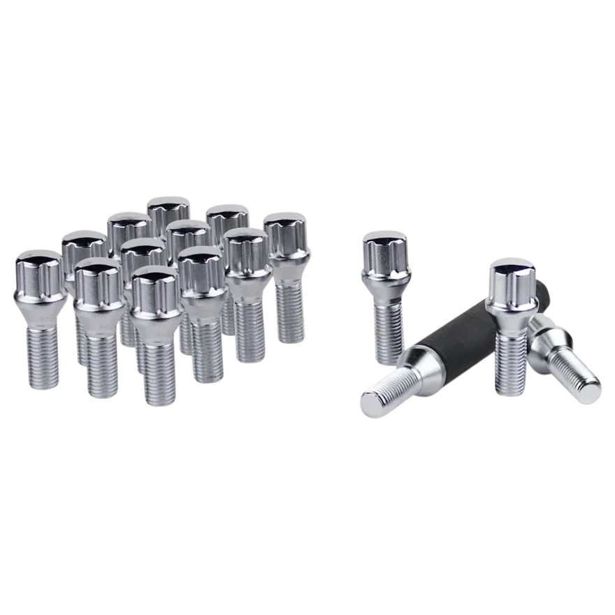 Small Diameter Spline Lug Bolt 12mm x 1.50 Chrome 32mm Thread Length Bulk