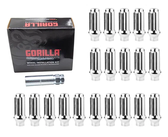 Small Diam Spline Duplex E-T Lugs 13/16" & 7/8" Key 14mmx1.50 Chrome Set of 20