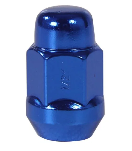 Acorn Bulge Lug Nut 3/4" Hex 1/2"-20 Blue Painted Bulk