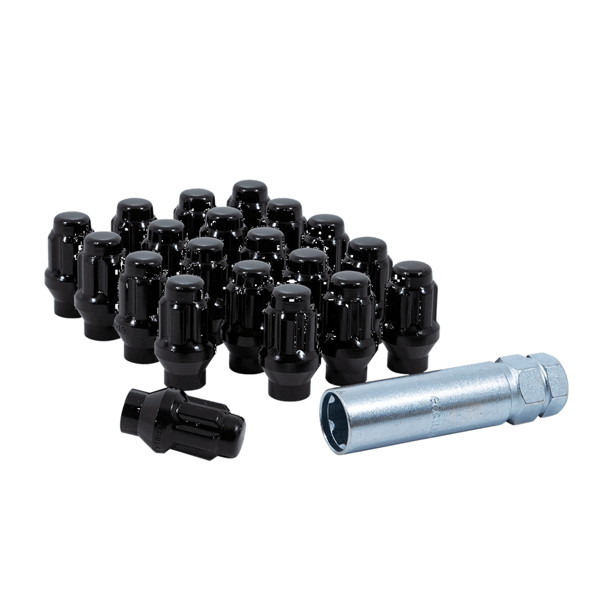 Small Diam Spline Duplex E-T Short Lugs 13/16" & 7/8" Key 14x1.5 Black Set of 20