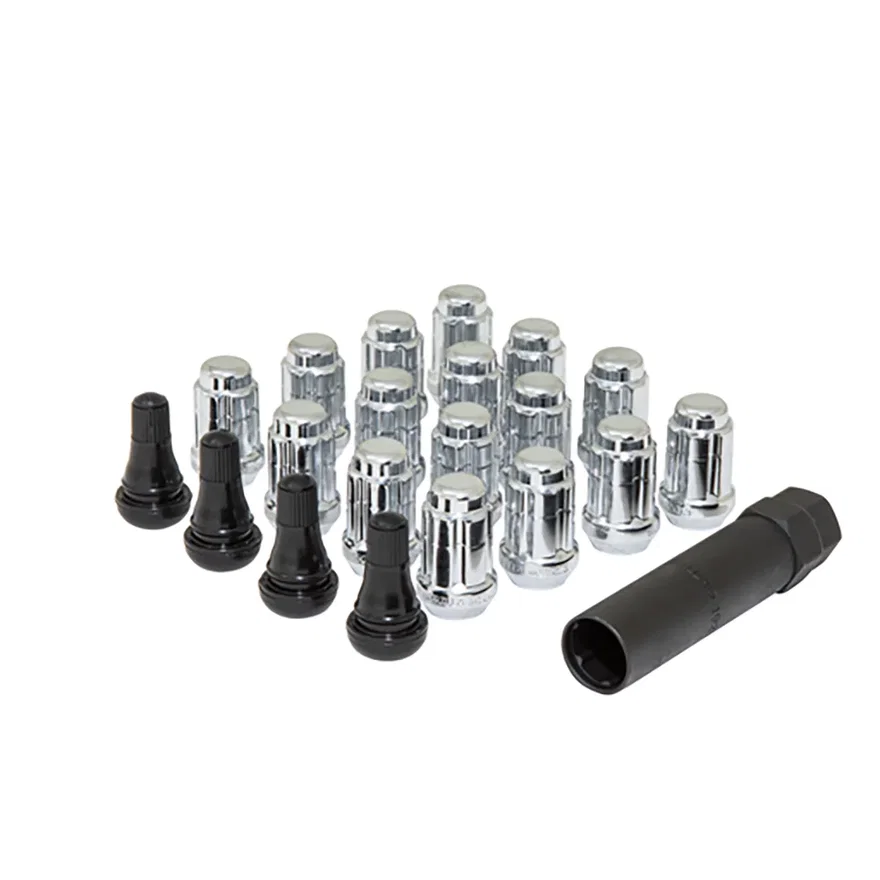 Small Diam Spline Acorn Lug Nuts 17mm & 19mm Key 10mm x 1.25 Chrome Set of 16
