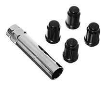 Small Diam Spline Duplex Lock Set 13/16" & 7/8" Key 14mm x 1.50 Black Set of 4 image 2