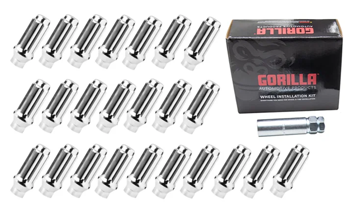Small Diam Spline Duplex E-T Short Lugs 13/16"&7/8" Key 14x1.5 Chrome Set of 24