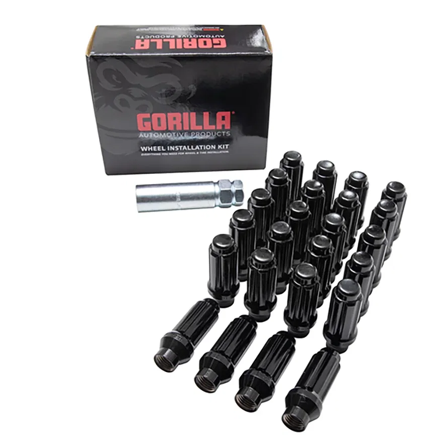 Small Diam Spline Duplex E-T Short Lugs 13/16" & 7/8" Key 14x1.5 Black Set of 24