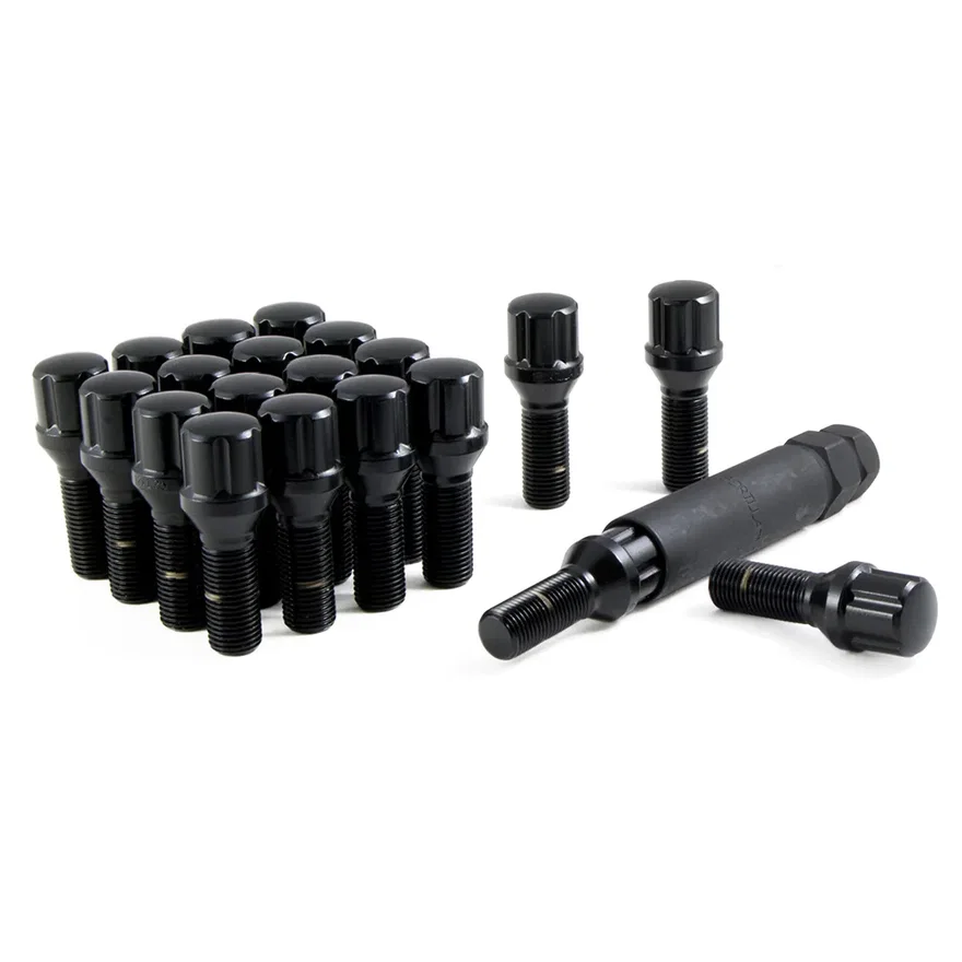 Small Diameter Spline Lug Bolt 12mm x 1.25 Black 28mm Thread Length Bulk
