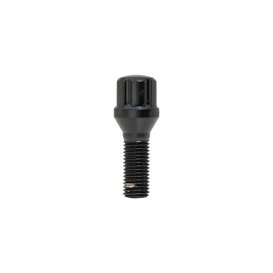 Small Diameter Spline Lug Bolt 12mm x 1.50 Black 28mm Thread Length Bulk