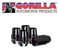 Original Gorilla Lock Set Acorn Bulge 3/4" Hex 12mm x 1.50 Black Set of 4 image 2