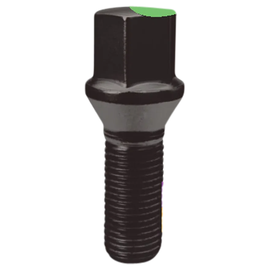 Conical Seat Lug Bolt 17mm Hex 14mm x 1.50 Black 32mm Thread Length Bulk