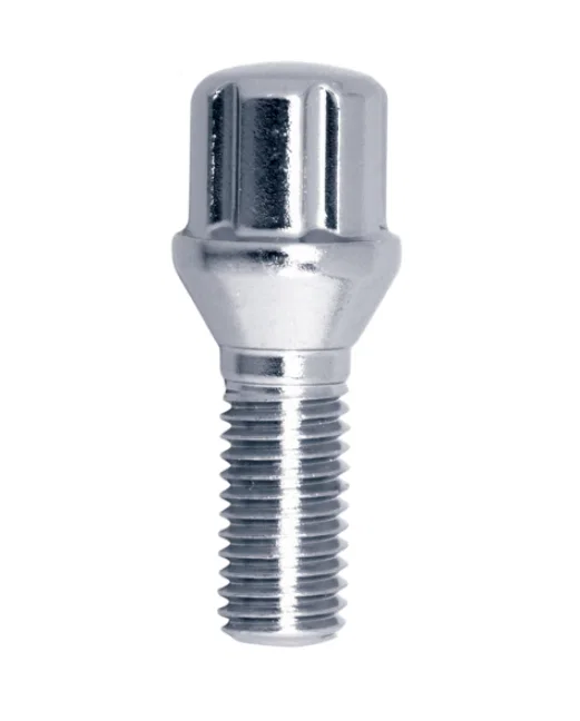 Small Diameter Spline Lug Bolt 14mm x 1.50 Chrome 35mm Thread Length Bulk