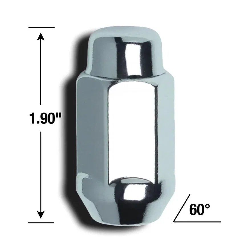 Acorn Bulge XL Lug Nut 13/16" Hex 1/2"-20 Chrome Bulk