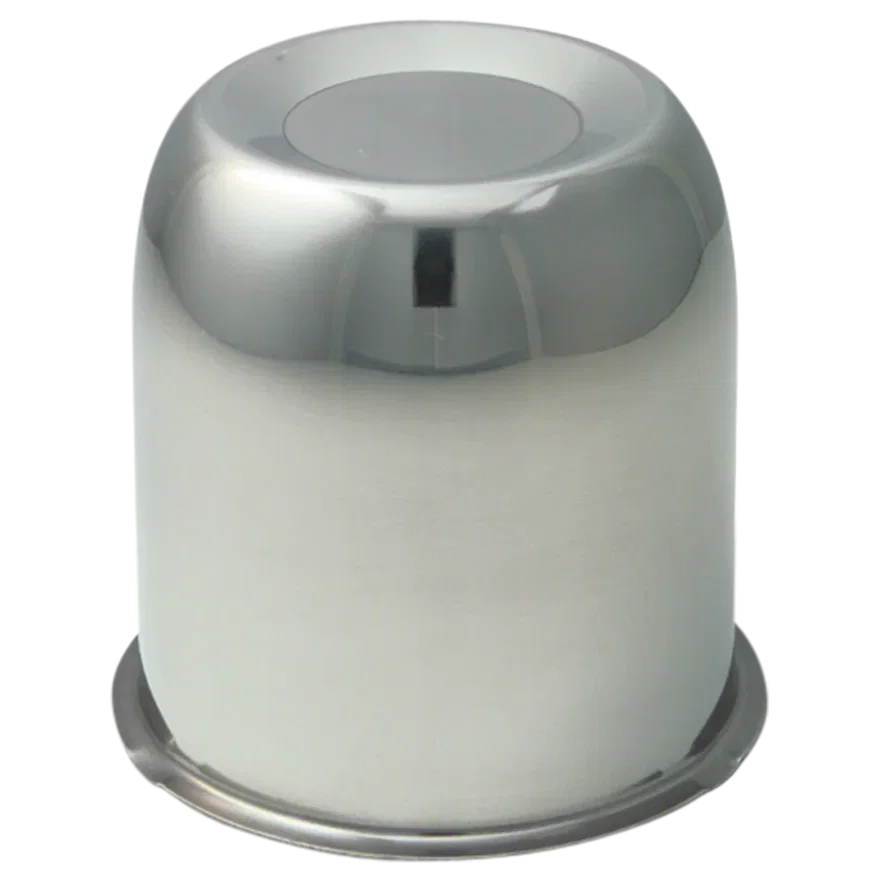 Push Thru Center Cap Closed End Stainless Steel 3.195in OD 3.51in Overall Length