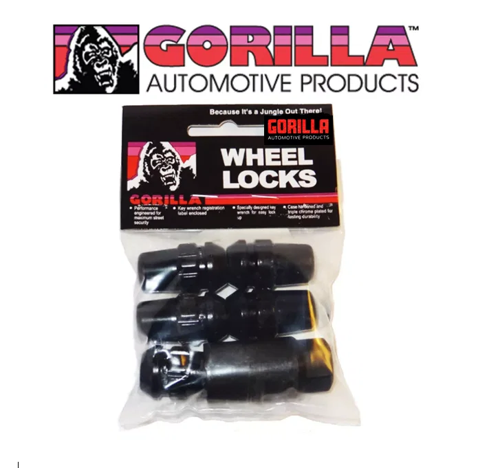 Original Gorilla Lock Set Acorn Bulge 3/4" Hex 1/2"-20 Black Set of 5 for Jeep
