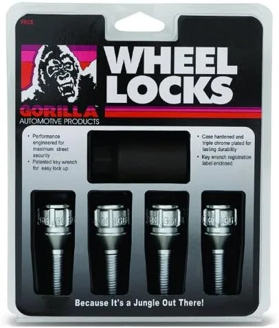 Conical Seat Lug Bolt Lock Set 12mm x 1.25 Chrome 22mm Thread Length Set of 4
