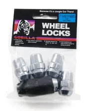 Original Gorilla Lock Set Acorn Bulge 3/4" Hex 1/2"-20 Chrome Set of 5 for Jeep image 1