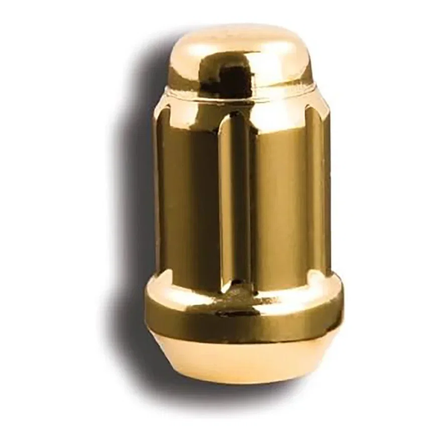Small Diameter Spline Acorn Lug Nut 12mm x 1.50 Gold Bulk