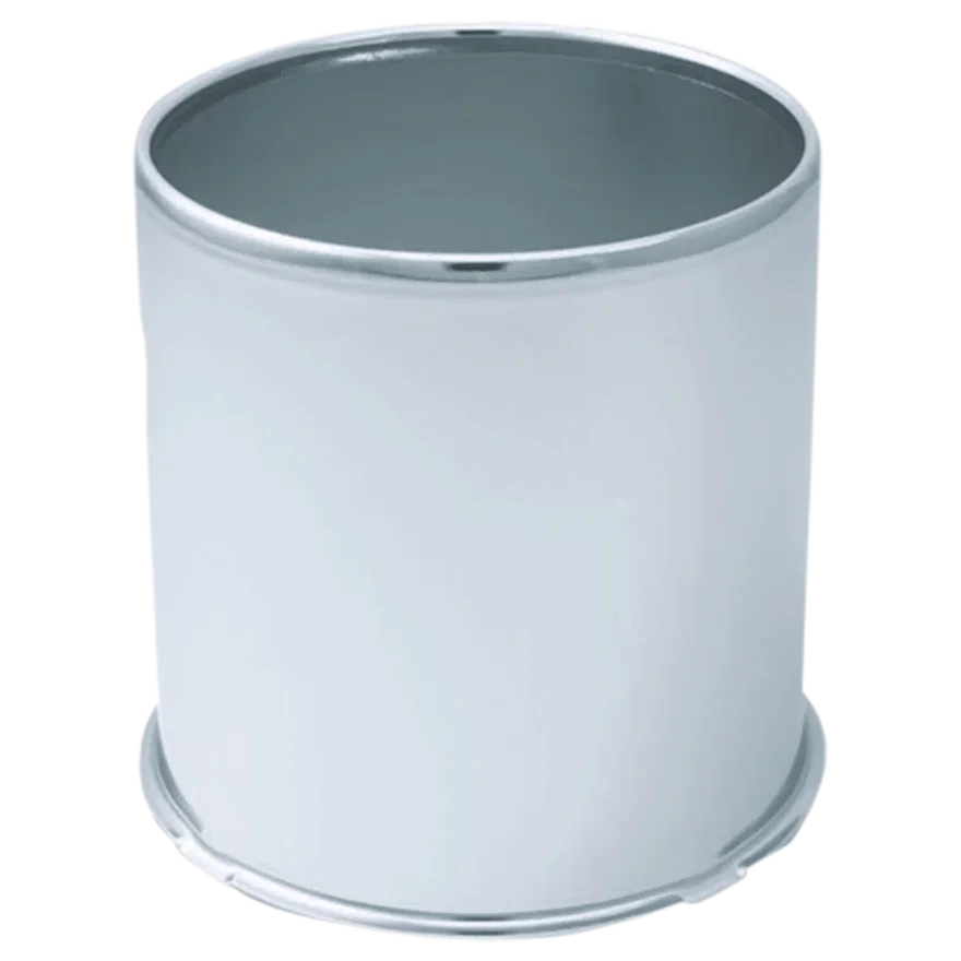 Push Thru Center Cap Open End Chrome Steel 4.25in OD 4.5in Overall Length