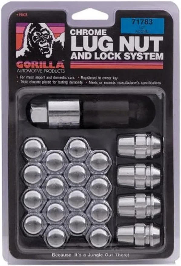Acorn Closed End Lug Nut and Lock Kit 13/16" Hex 12mmx1.50 Chrome 5 Lug Kit