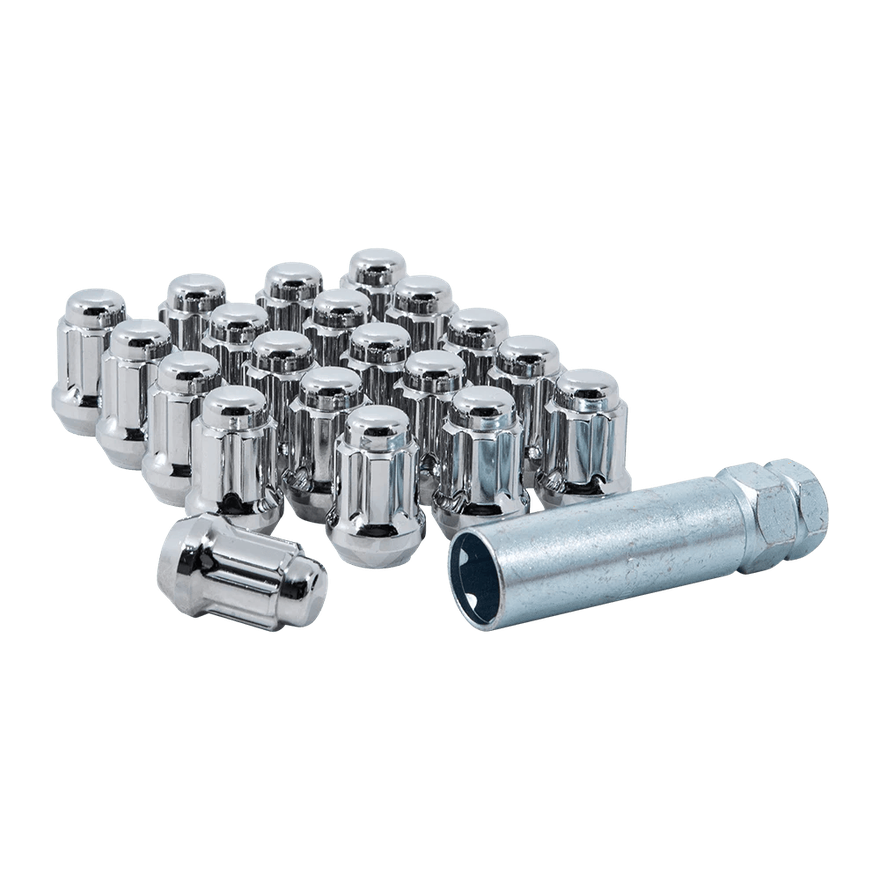 Small Diam Spline Duplex Short Lugs 13/16" & 7/8" Key 14mmx1.50 Chrome Set of 20
