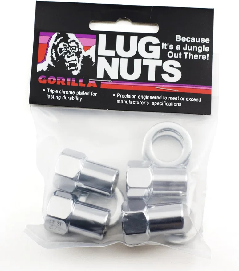 Standard Mag Open End 13/16" Hex 12mmx1.50 Chrome Pack of 4 Lugs & 4 Washers
