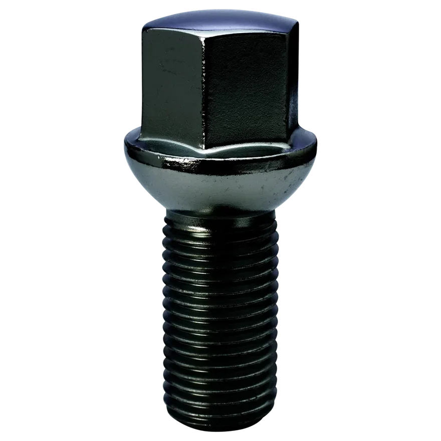 Ball Seat (R13) Lug Bolt 17mm Hex 14mm x 1.50 Black 27mm Thread Length Bulk