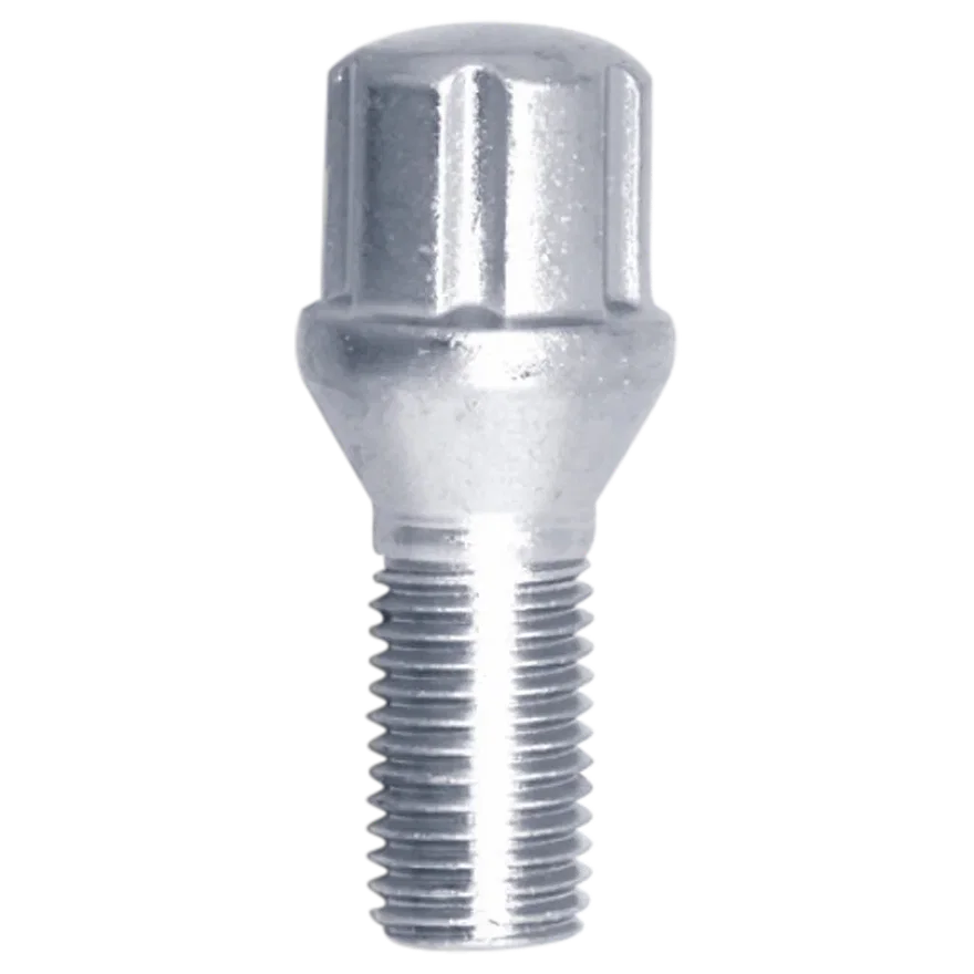 Small Diameter Spline Lug Bolt 12mm x 1.25 Chrome 22mm Thread Length Bulk
