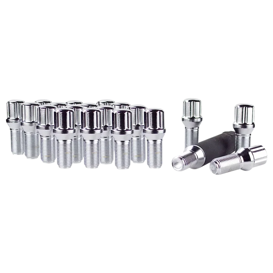 Small Diameter Spline Lug Bolt 14mm x 1.25 Chrome 27mm Thread Length Bulk