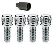 Conical Seat Lug Bolt Lock Set 12mm x 1.25 Chrome 28mm Thread Length Set of 4 image 2
