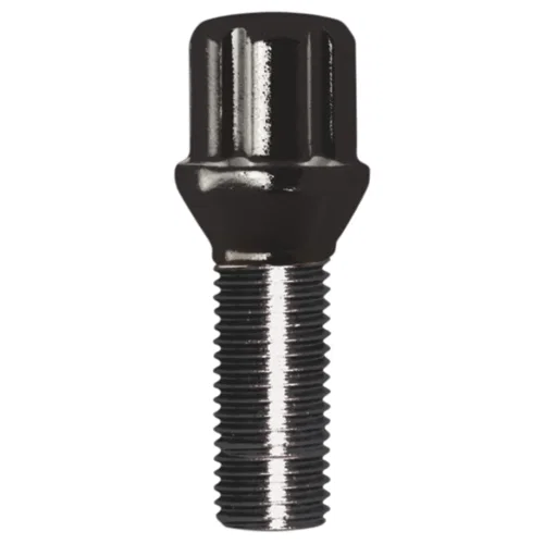 Small Diameter Spline Lug Bolt 14mm x 1.50 Black 40mm Thread Length Bulk