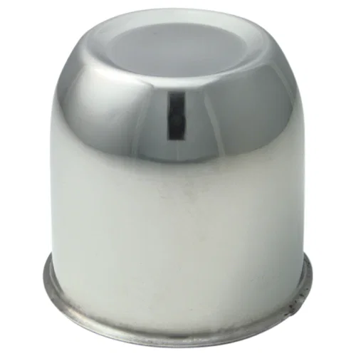 Push Through Hub Cover Closed End 4.9" Wheel Bore Polished Stainless Steel