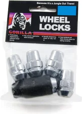 Original Gorilla Lock Set Acorn Bulge 13/16" Hex 12mm x 1.50 Chrome Set of 5 image 1