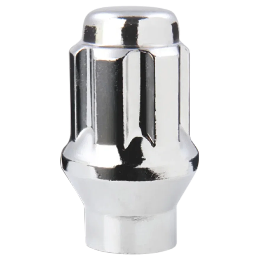Small Diameter Spline Duplex E-T Short Lug Nut 14mm x 1.50 Chrome Bulk